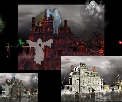 Download Haunted House wide wallpaper