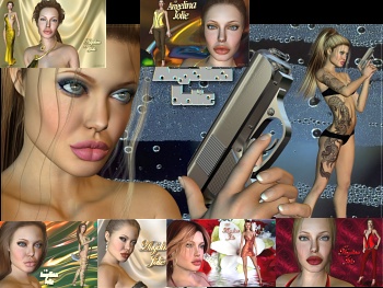3D Angelina Jolie Wallpaper