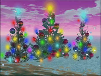 Download Flashing Christmas Trees wallpaper