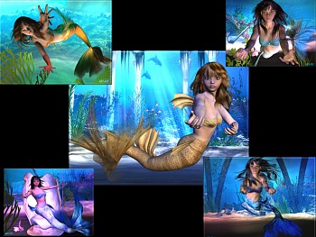 Download Sea of Love Mermaids Wallpaper